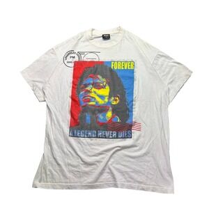 VTG Michael Jackson Forever A Legend Never Dies Graphic T Shirt Mens 3XL White